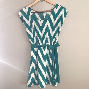 Teal & white dress